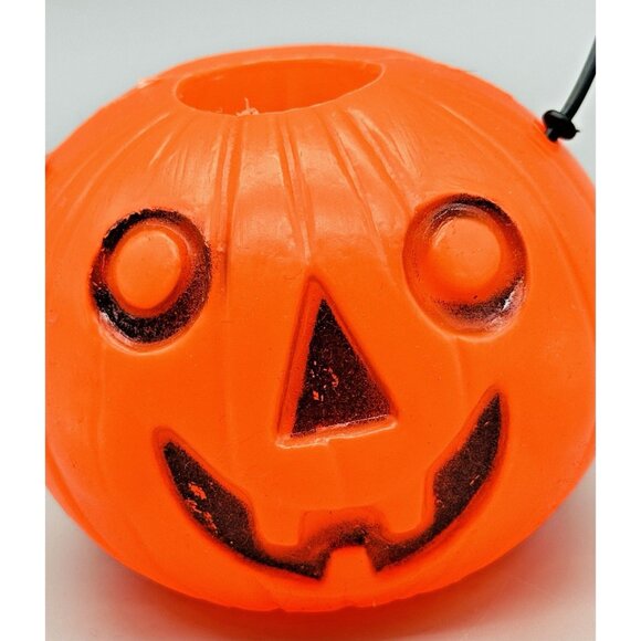 Halloween Blow Mold Pumpkin Jack O Lantern Trick Or Treat Bucket Pail Small 3" - Picture 2 of 6